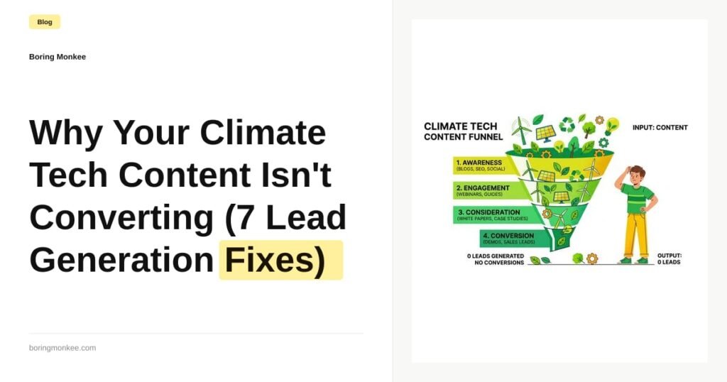 Why Your Climate Tech Content Isn’t Converting (7 Lead Generation Fixes)